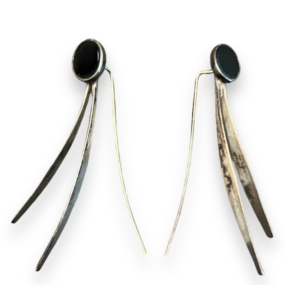 MCM Vintage Ed Levin Sterling Drop Earrings Signed
